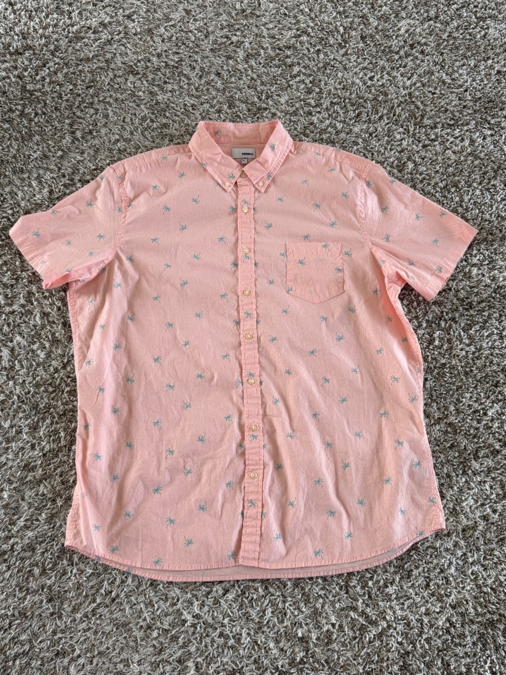 Sonoma Goods For Life Men’s Pink Palm Tree Button-Up Shirt XXL